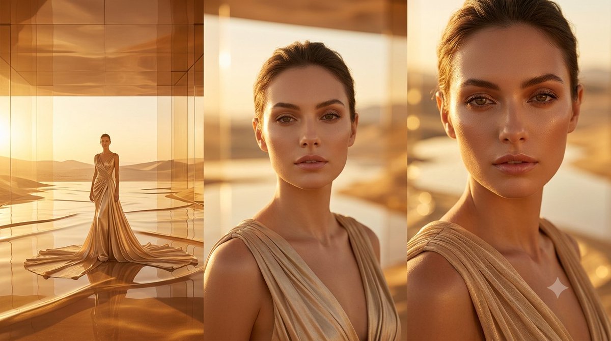 Golden Luxury Fashion Triptych