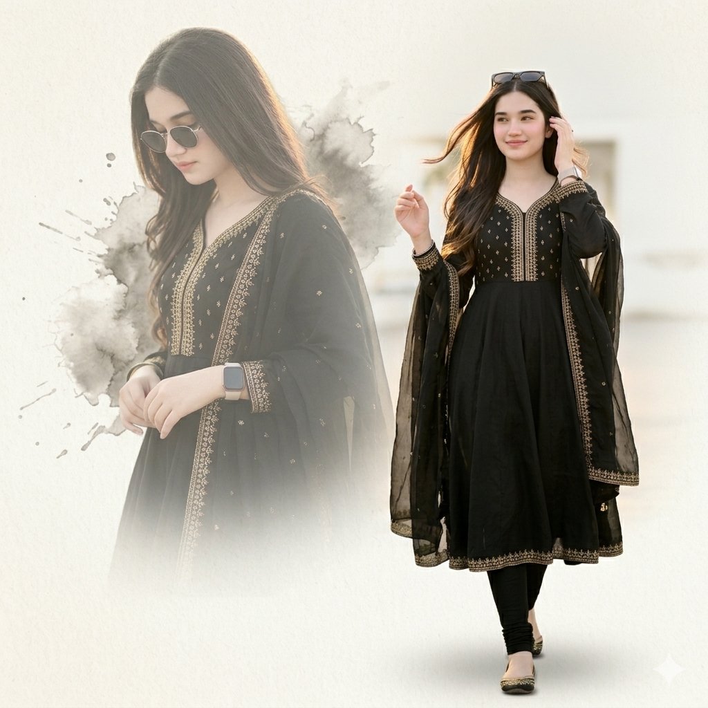 Elegant Double Portrait Fashion Collage