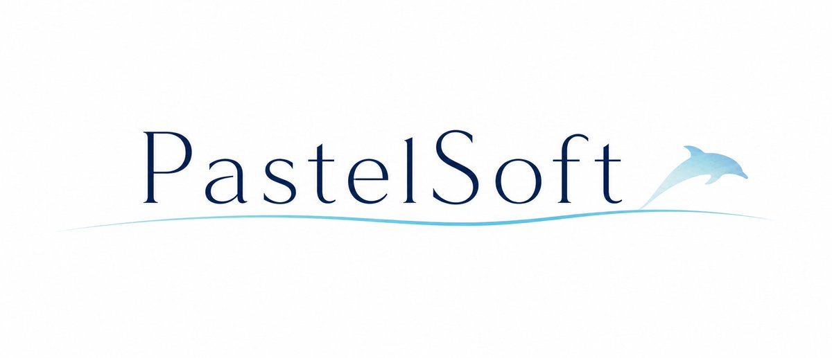 Pastel Yumuşak Yunus Kelime İşareti Logosu