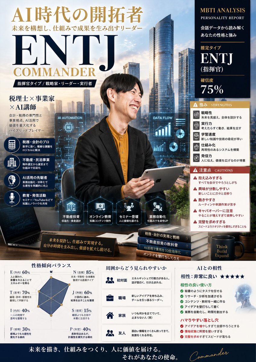 Постер с карточкой личности MBTI
