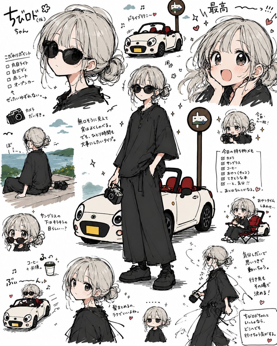 Anime Travel Character Sheet Collage (1/2)