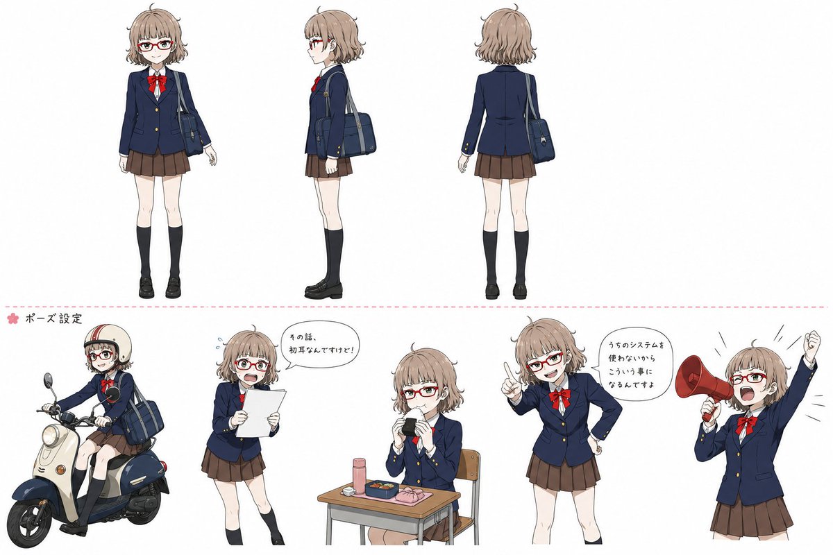 Anime Okul Kızı Karakter Referans Sayfası