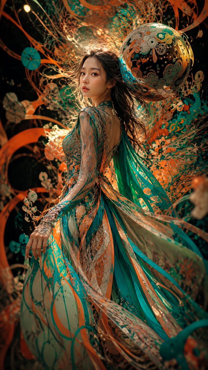 Retrato Surrealista de Bailarina de Alta Costura
