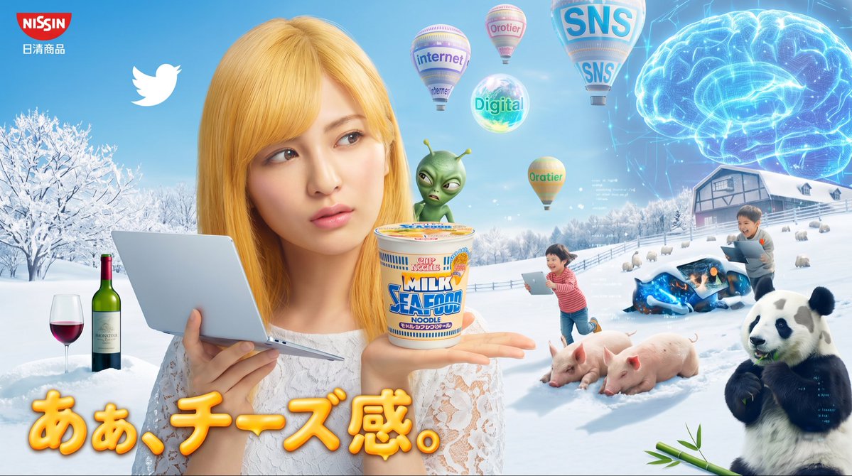 Anuncio Surrealista Japonés de Nissin Snow (1/4)