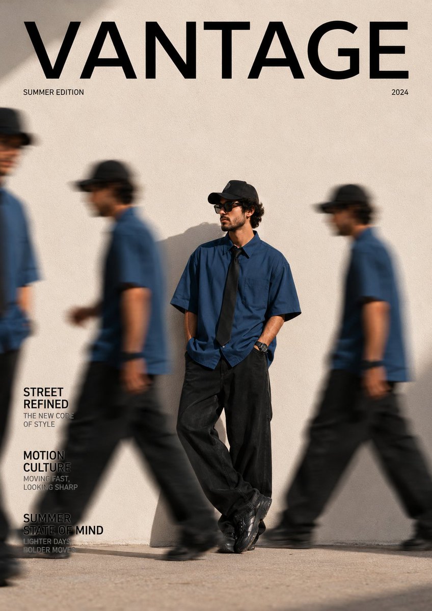 Capa de Revista de Moda Streetwear Minimalista