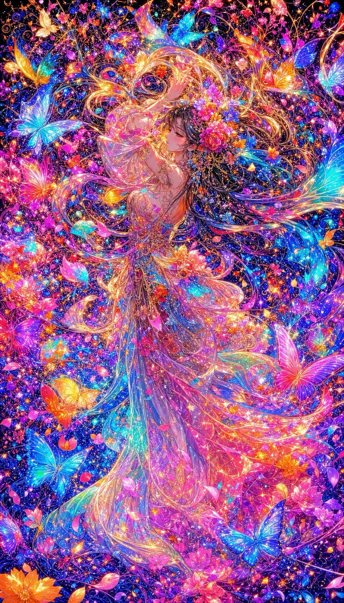 Fata farfalla neon fantasy