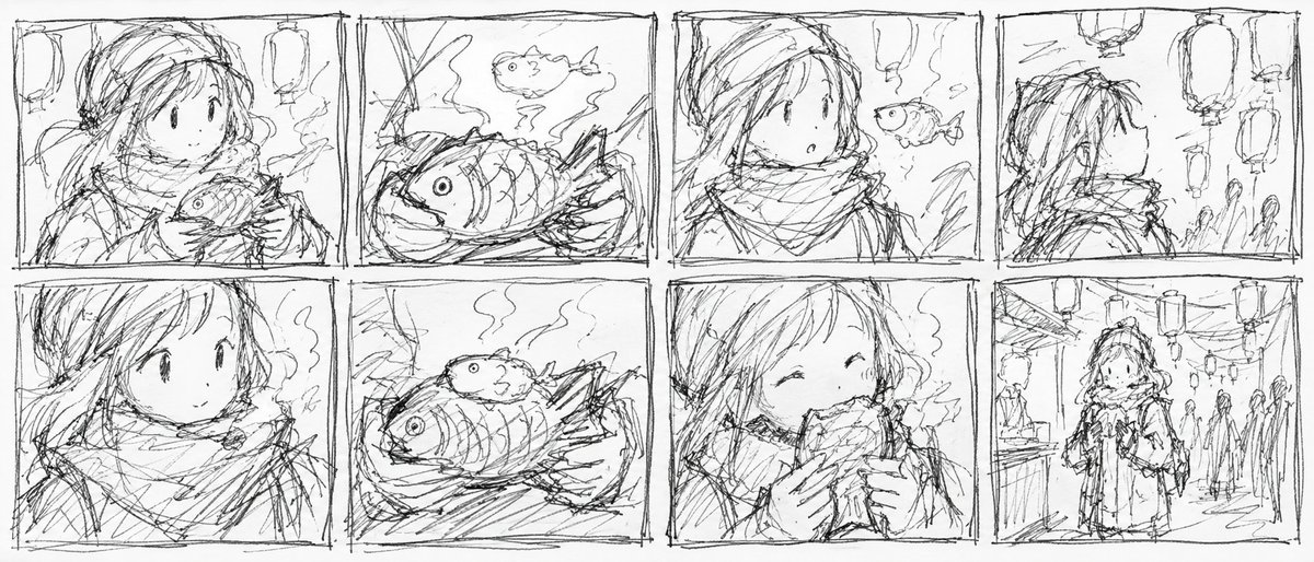 Anime Storyboard Skizze nach Referenz