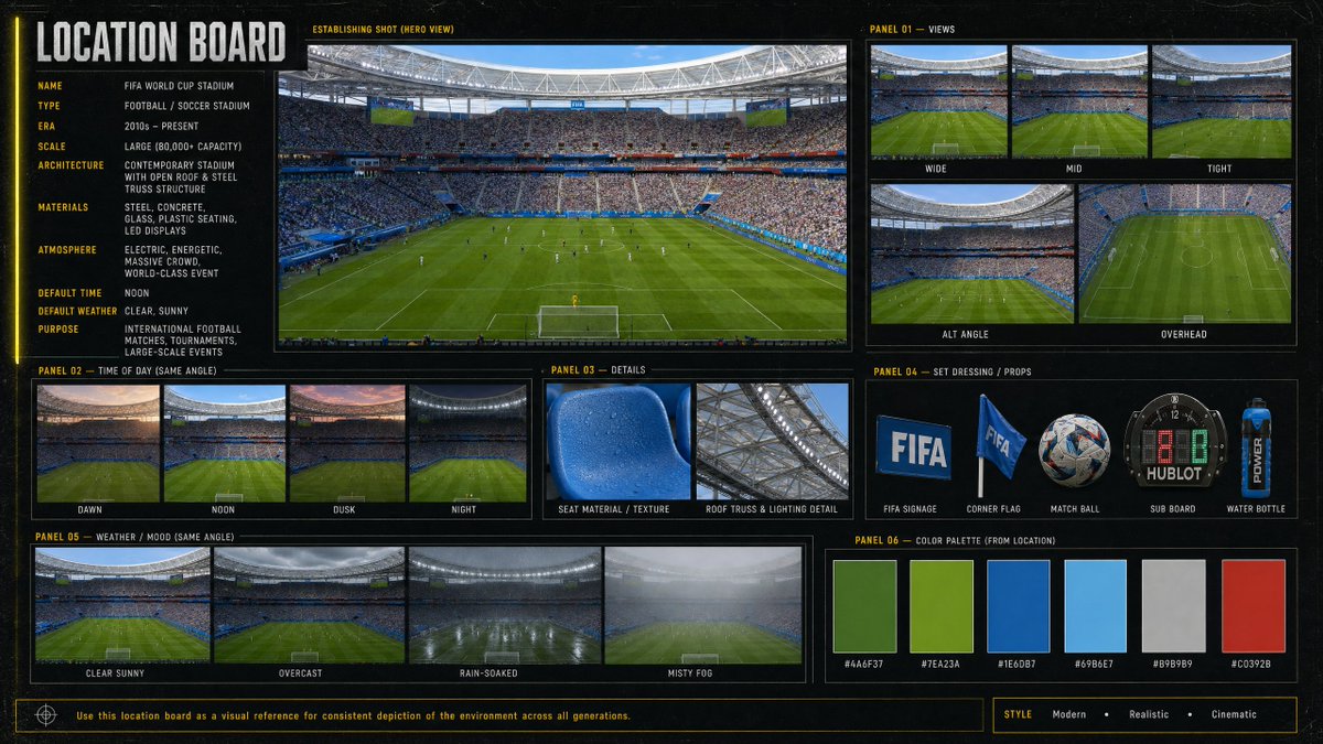 Cinematic Stadium Location Board