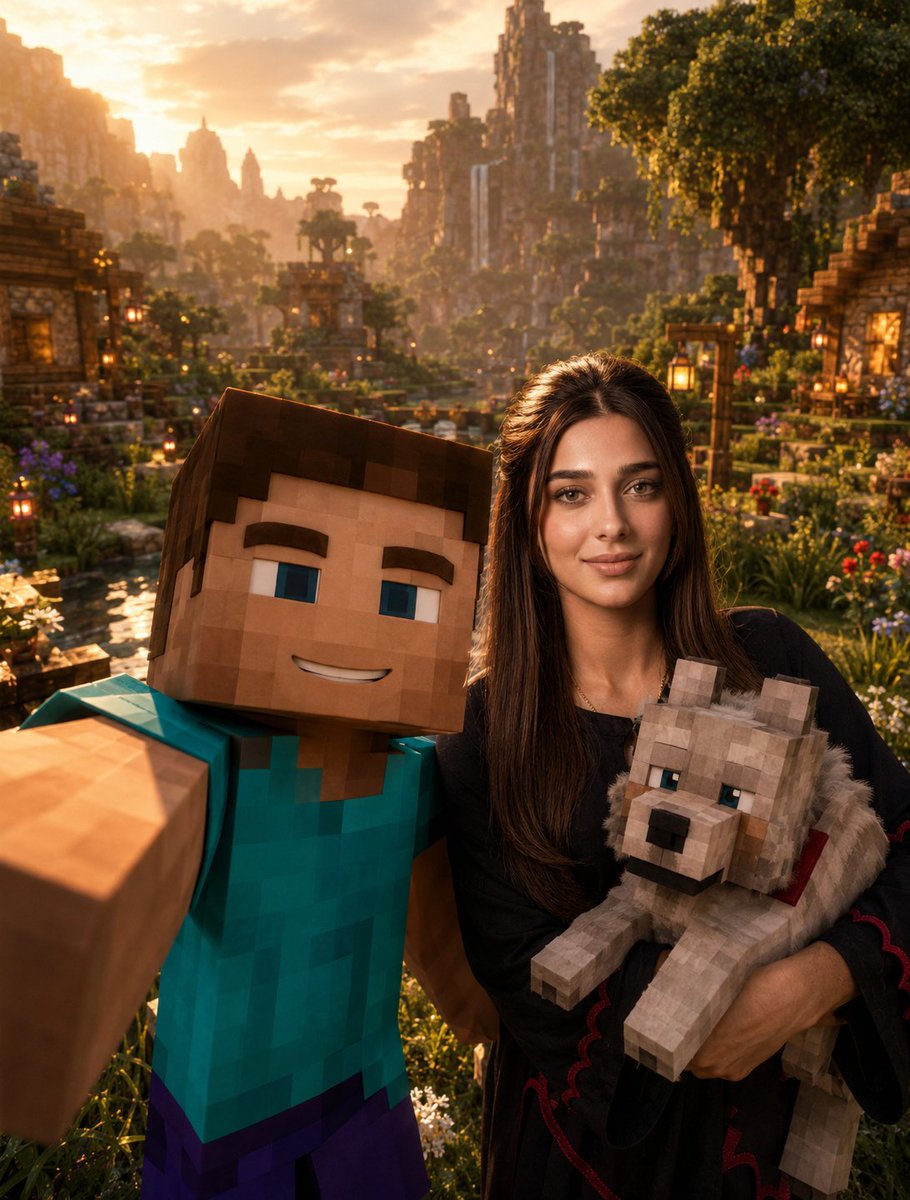 Integración de Selfie en Foto de Minecraft