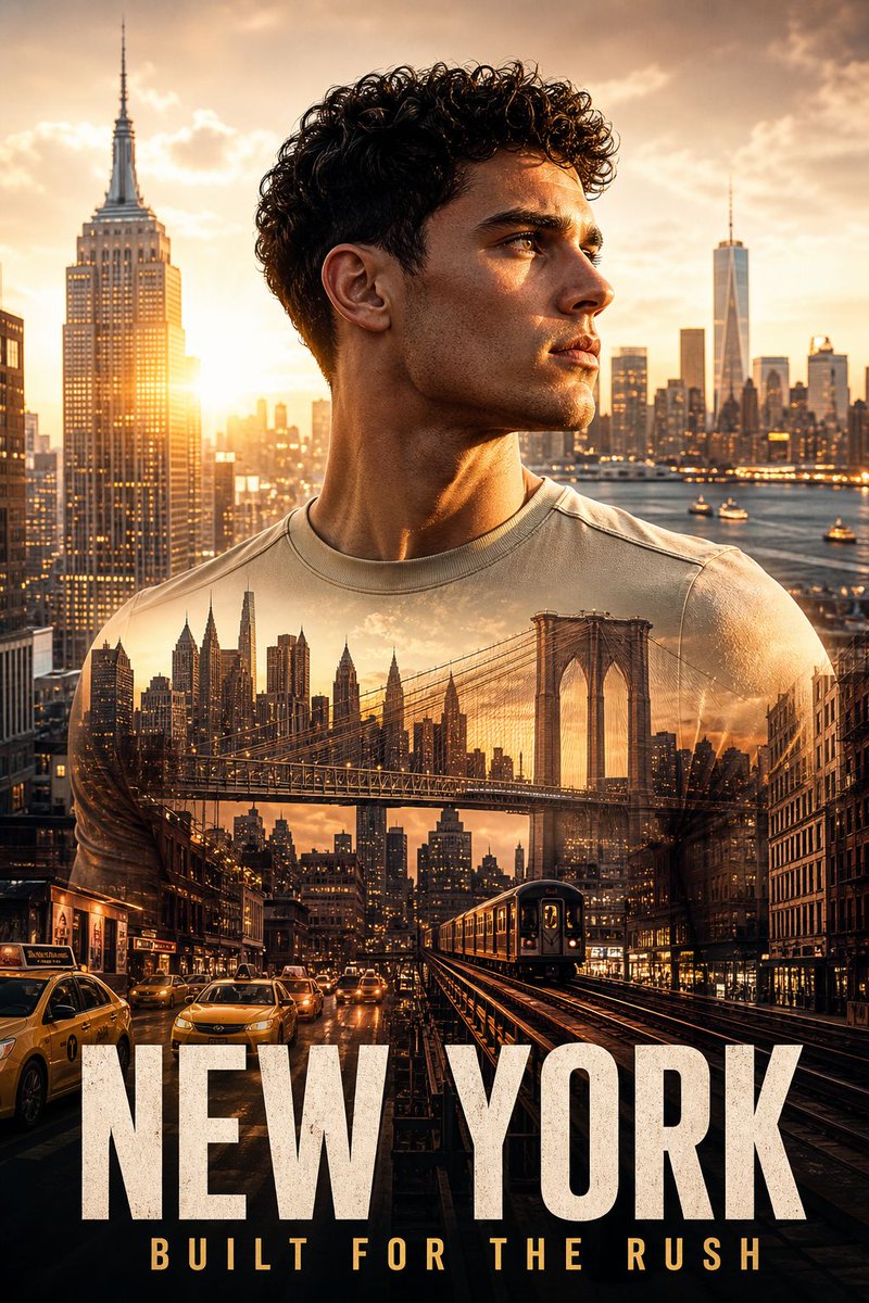 New York Double Exposure Poster