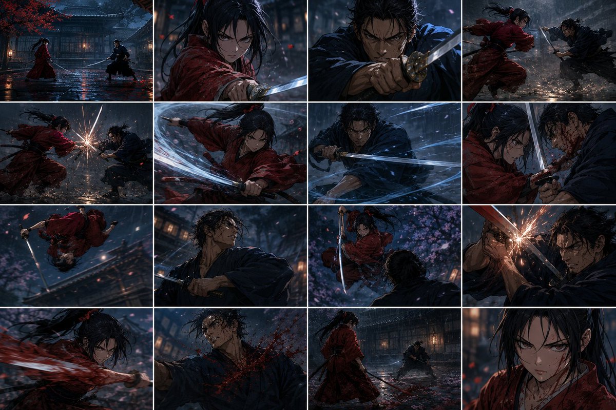 Rainy Samurai Duel Storyboard