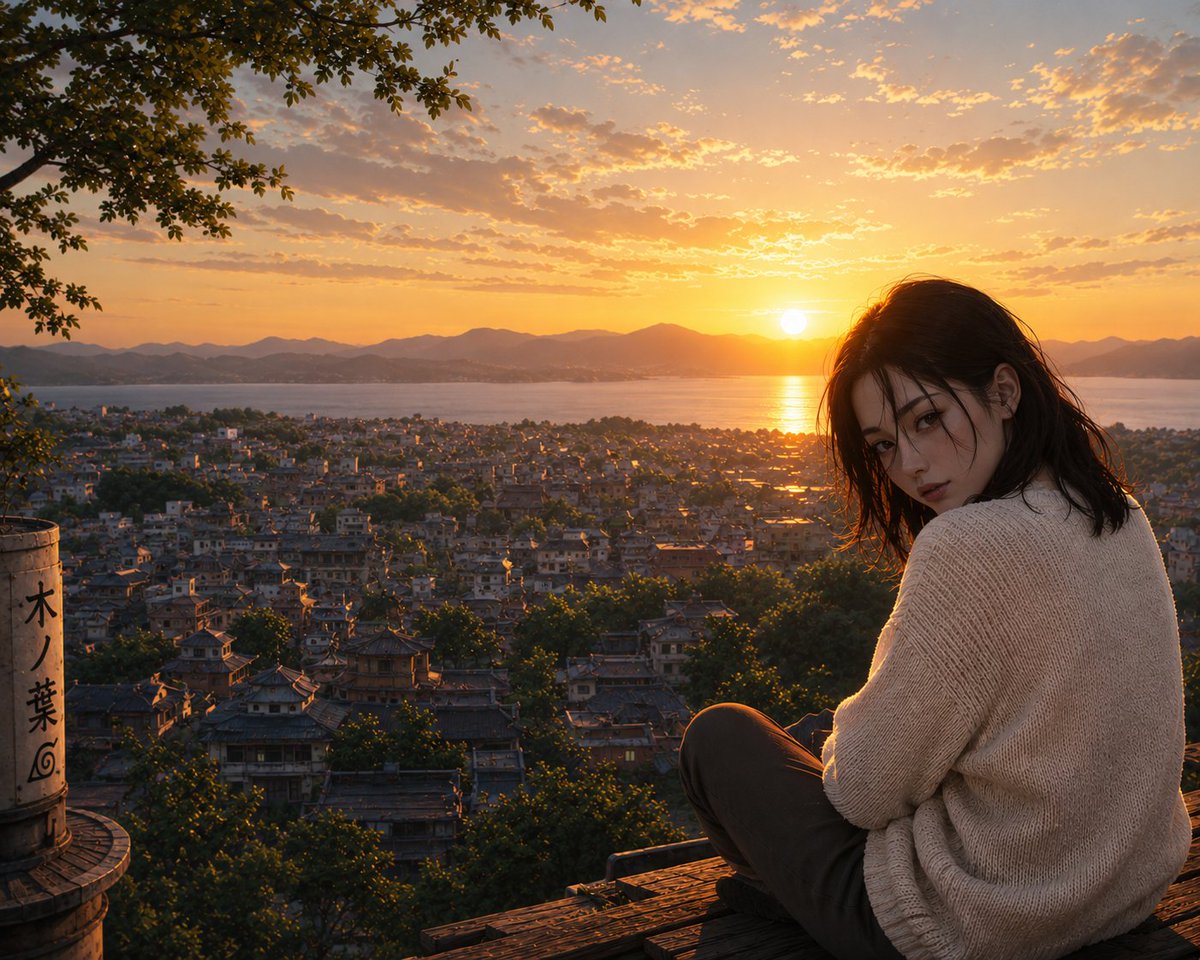 Cinematic Sunset Rooftop Portrait