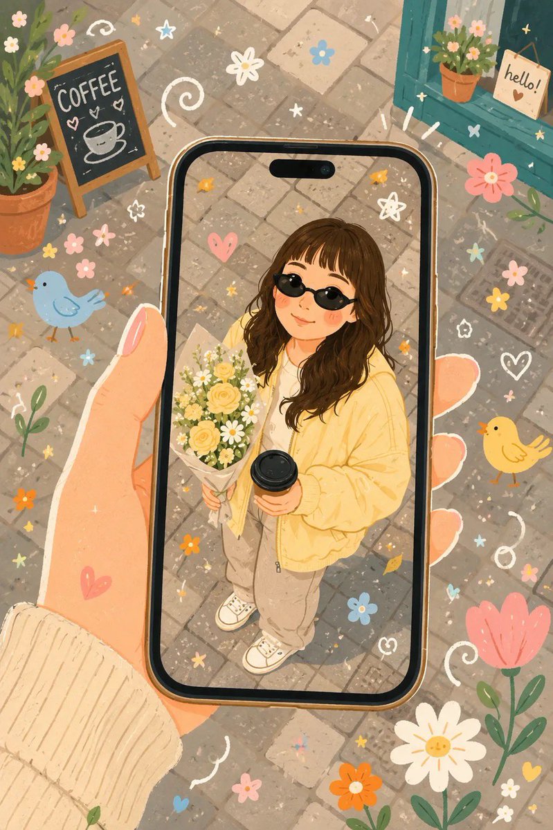Skurrile Folk-Flachbild-Illustration