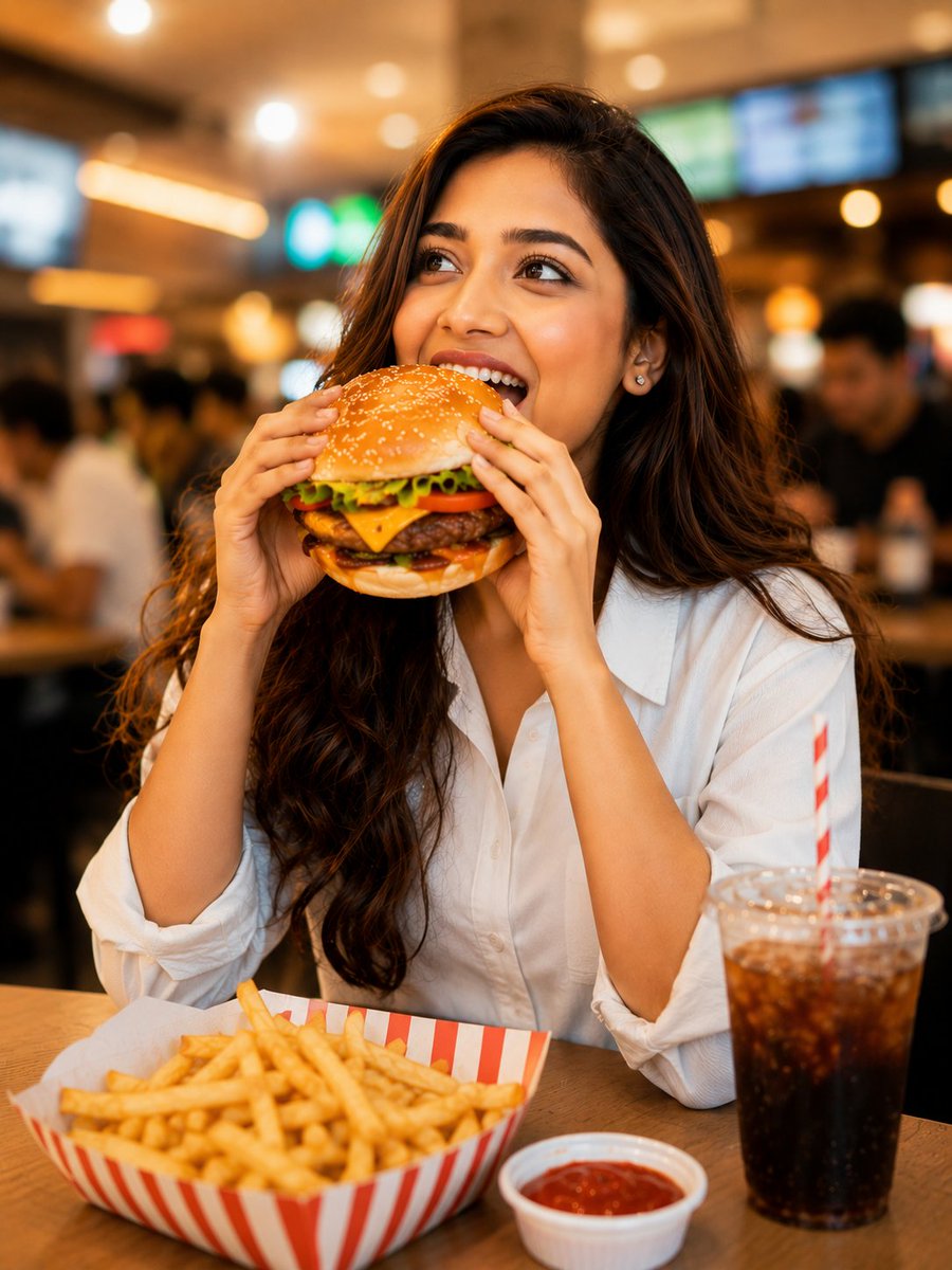 Candid Mall Food Court Portrait