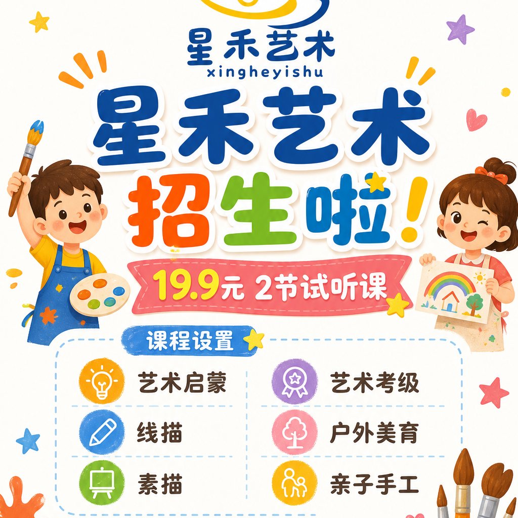 Poster Iscrizione Corso Arte Bambini