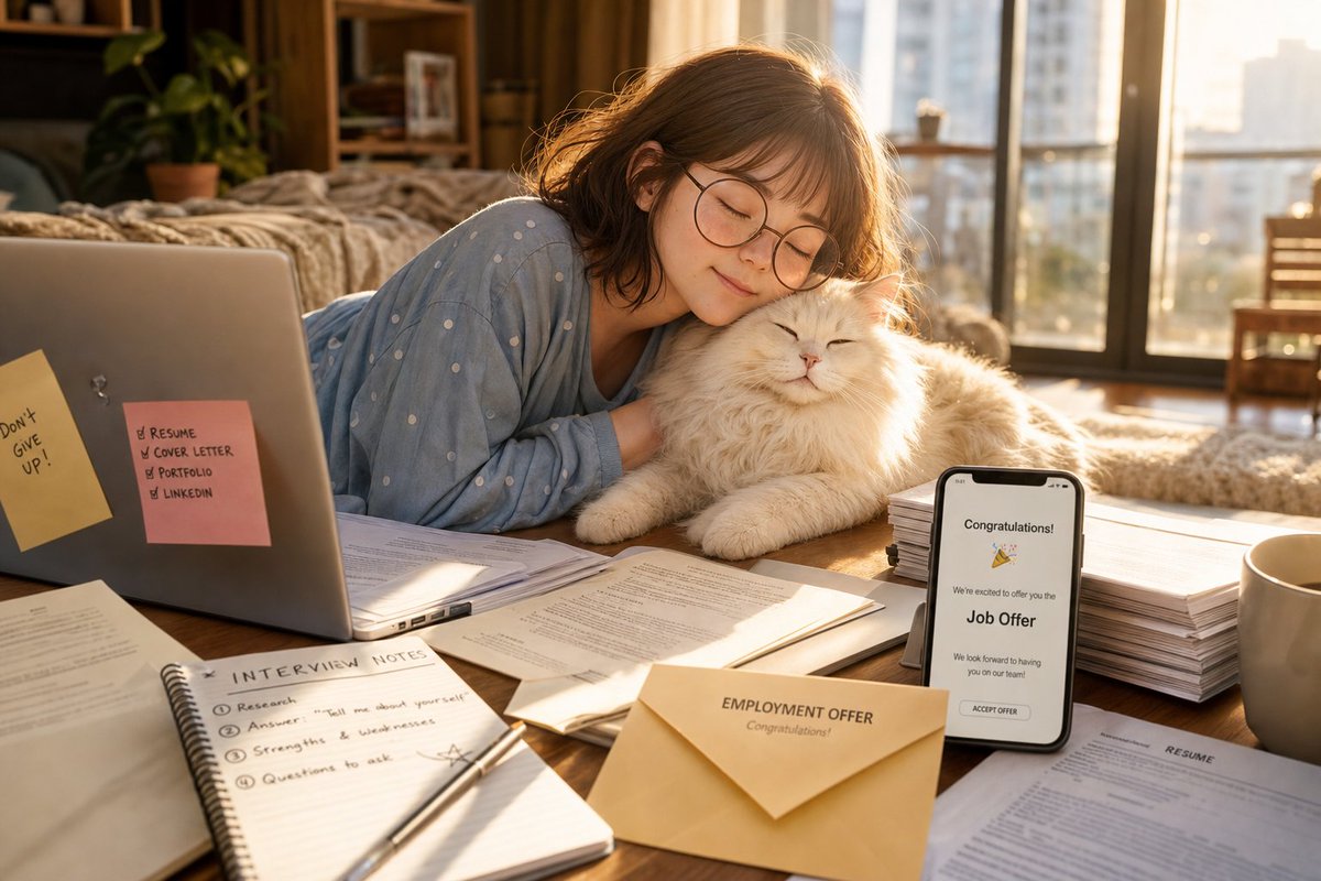 Cozy Job Offer Celebration