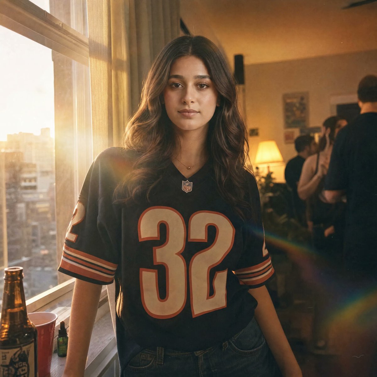 Sunset Football Jersey Portrait