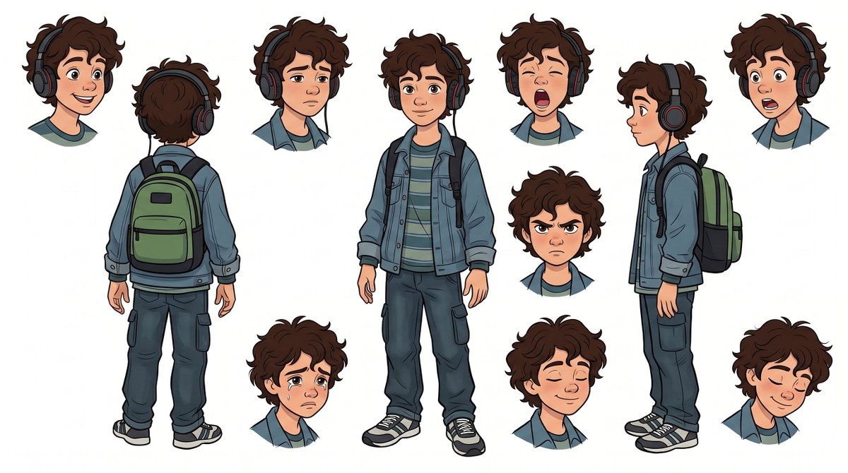 Scheda personaggio ragazzo animato (1/2)