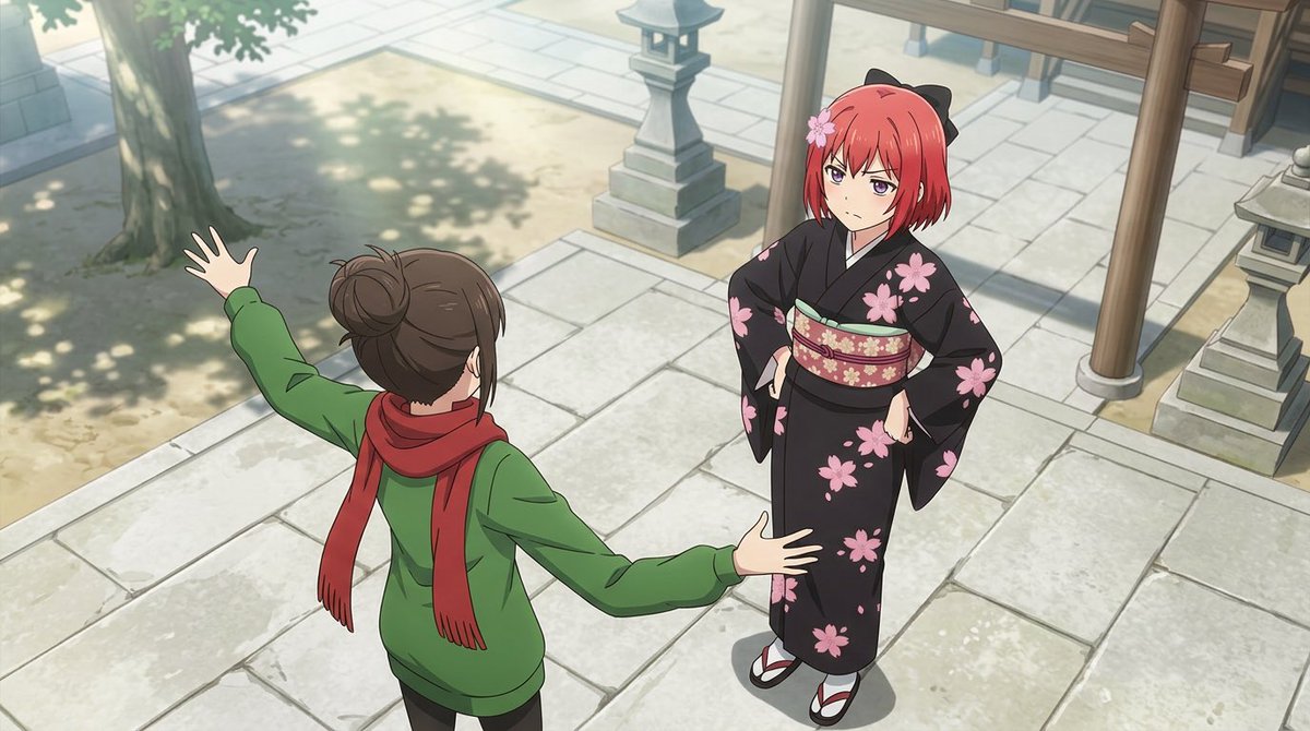 Conversazione nel cortile del santuario anime