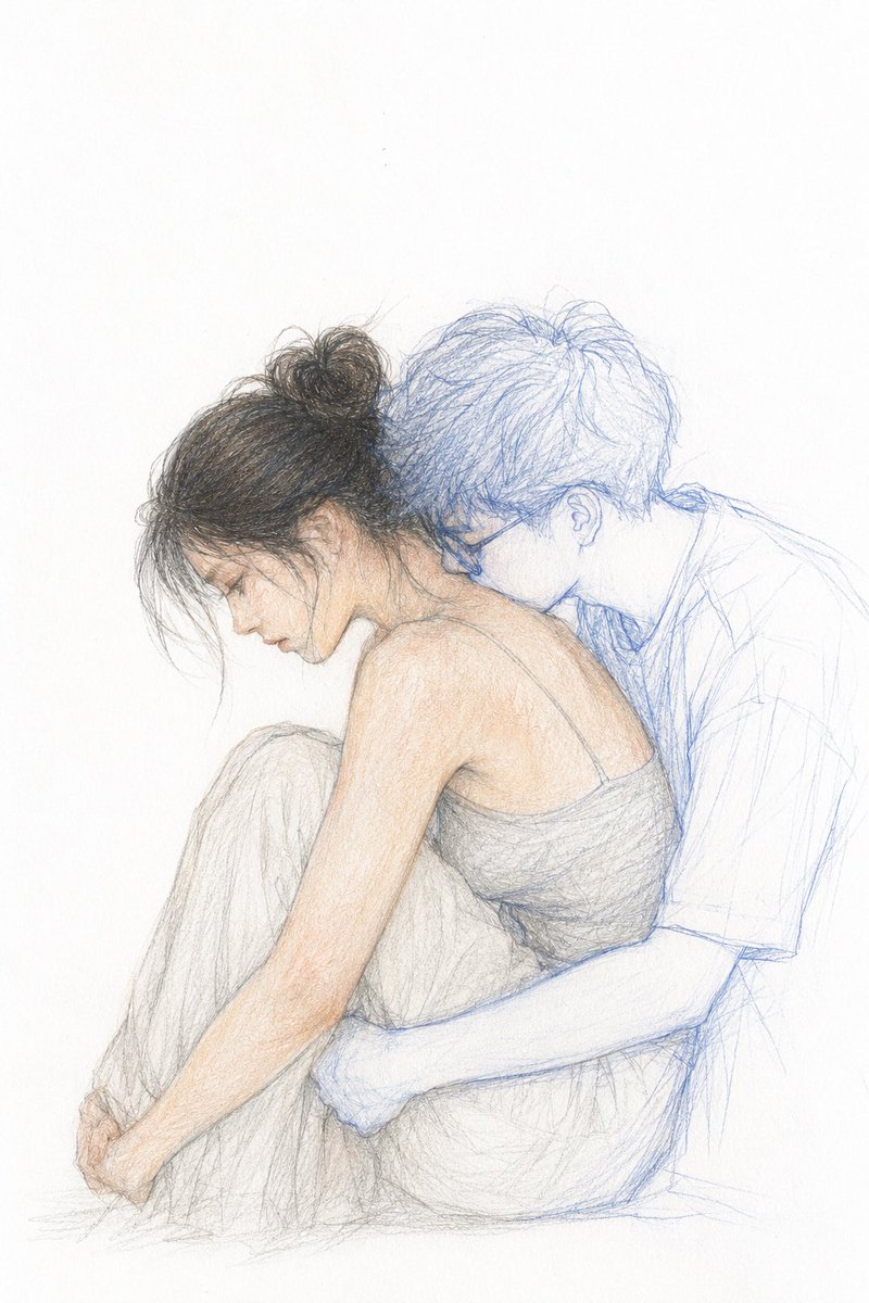 Longing Colored Pencil Couple (1/2)