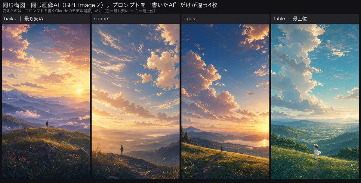 Comparaison de paysage IA à quatre panneaux