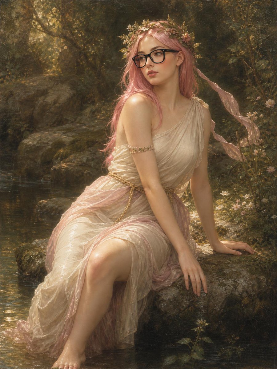 Ninfa Bouguereau Con Occhiali
