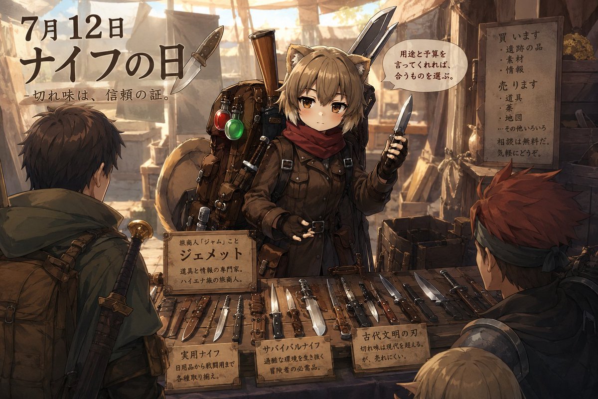Barraca de Comerciante de Dia da Faca Anime