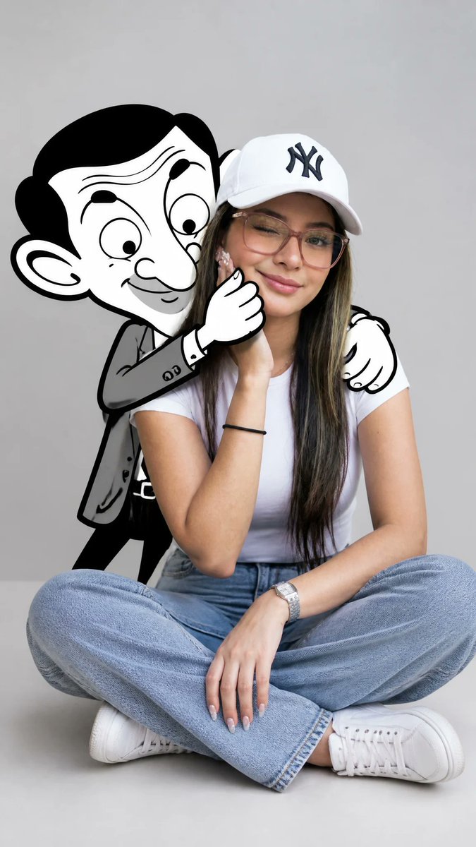 Minimalist Portrait with Doodle Hug