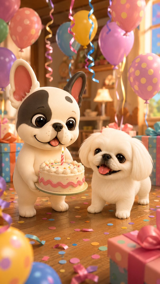 Birthday Puppies Party Scene