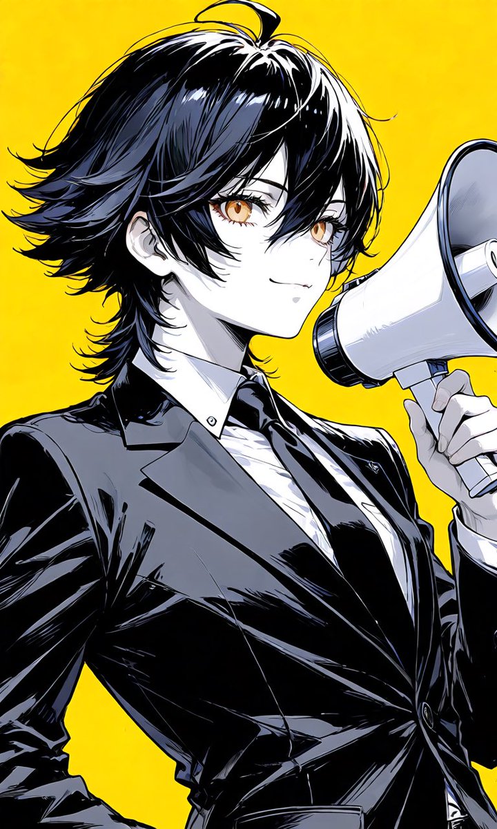 Personaggio in abito anime con megafono (1/2)