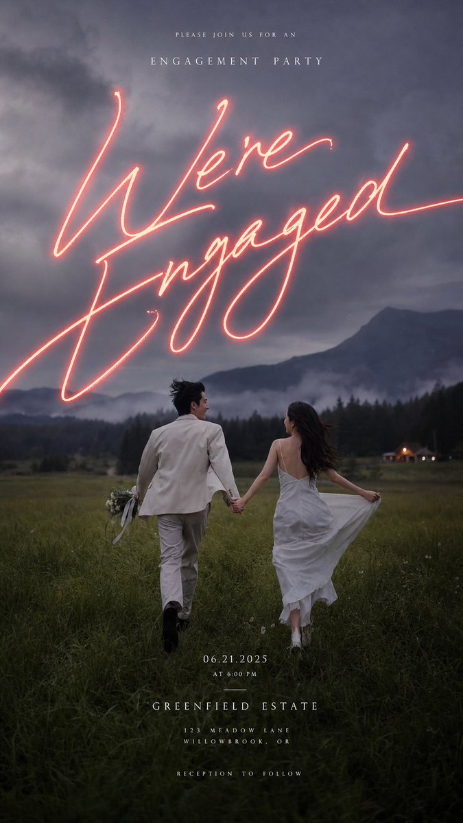Moody Engagement Party Invitation