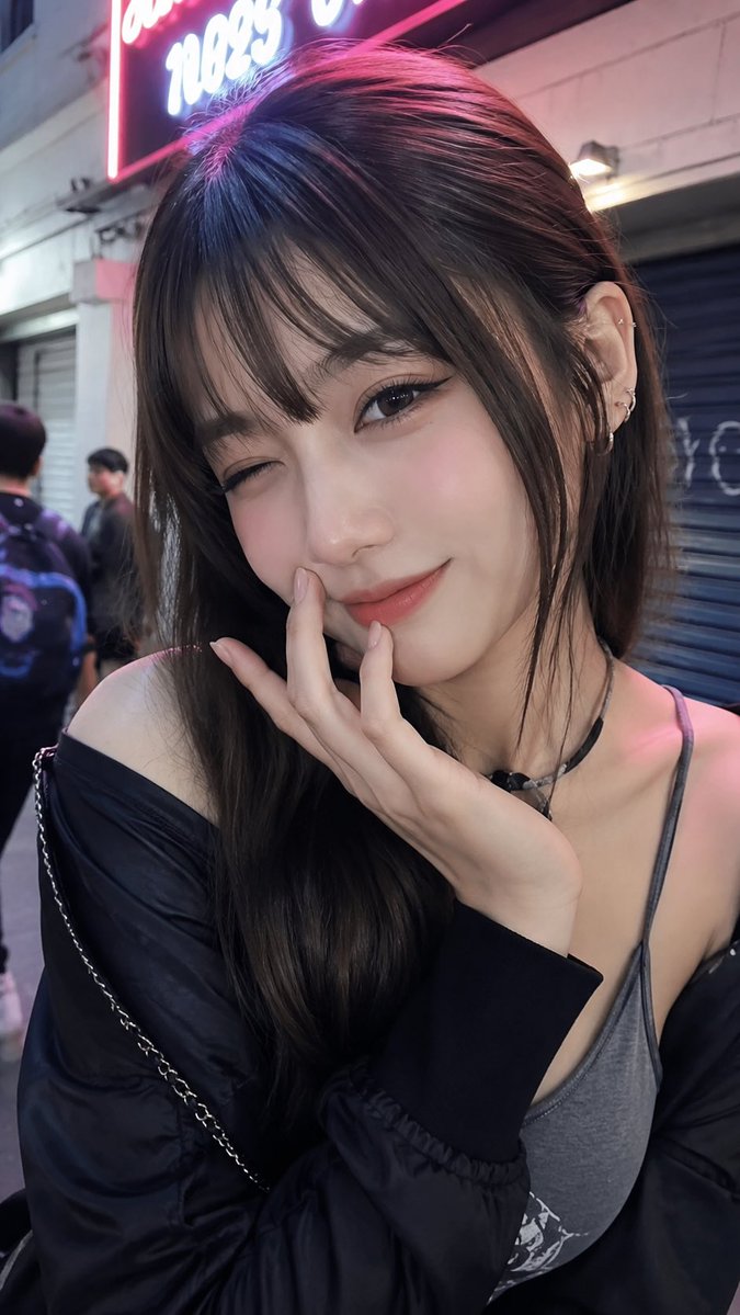 Neon Night Street Portrait