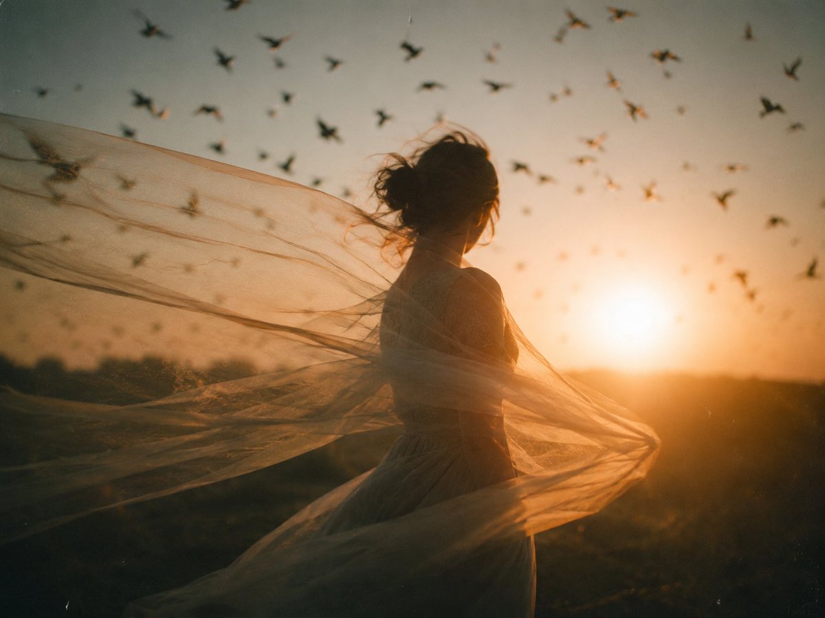 Dreamy Golden Hour Silhouette