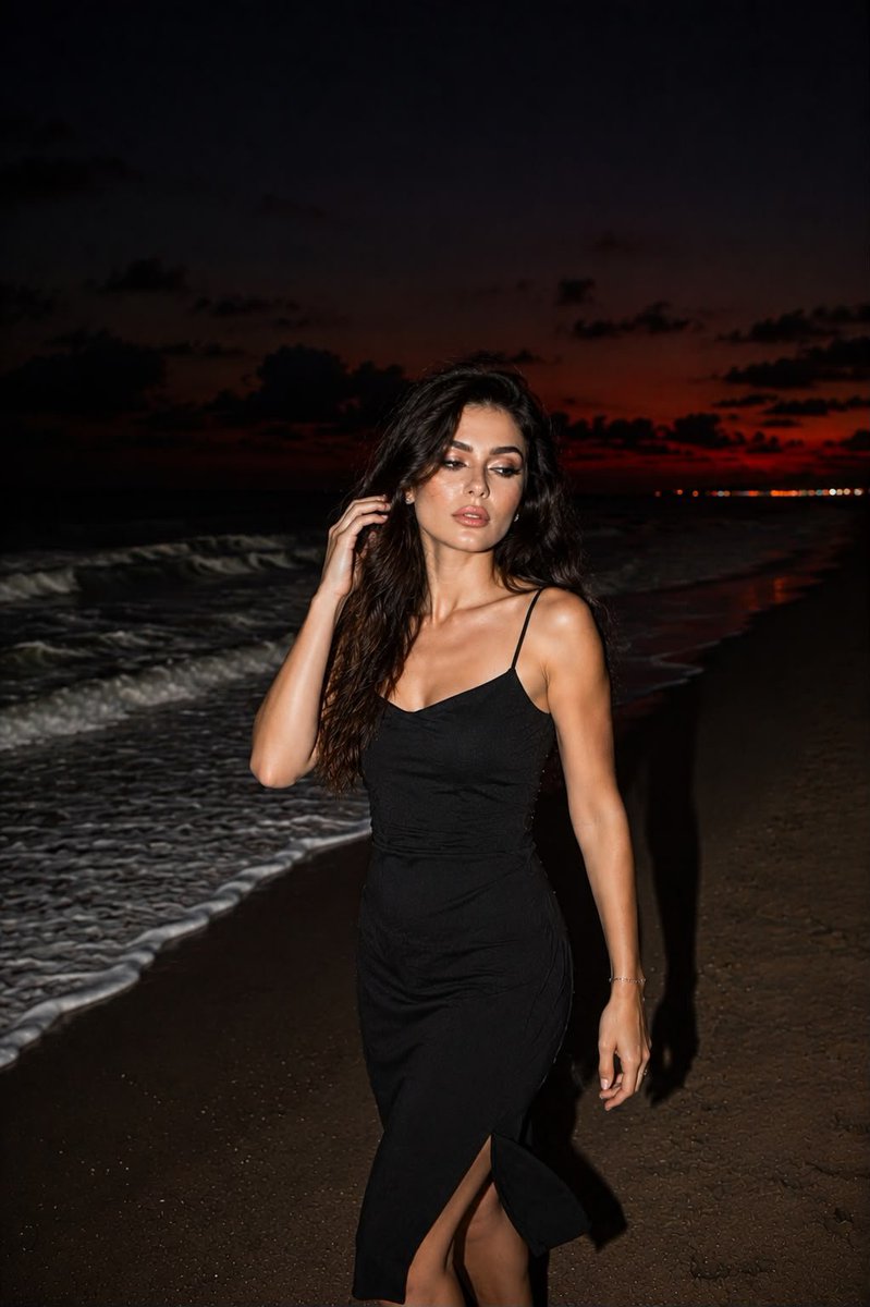 Cinematic Beach Walk with Flash (1/4)