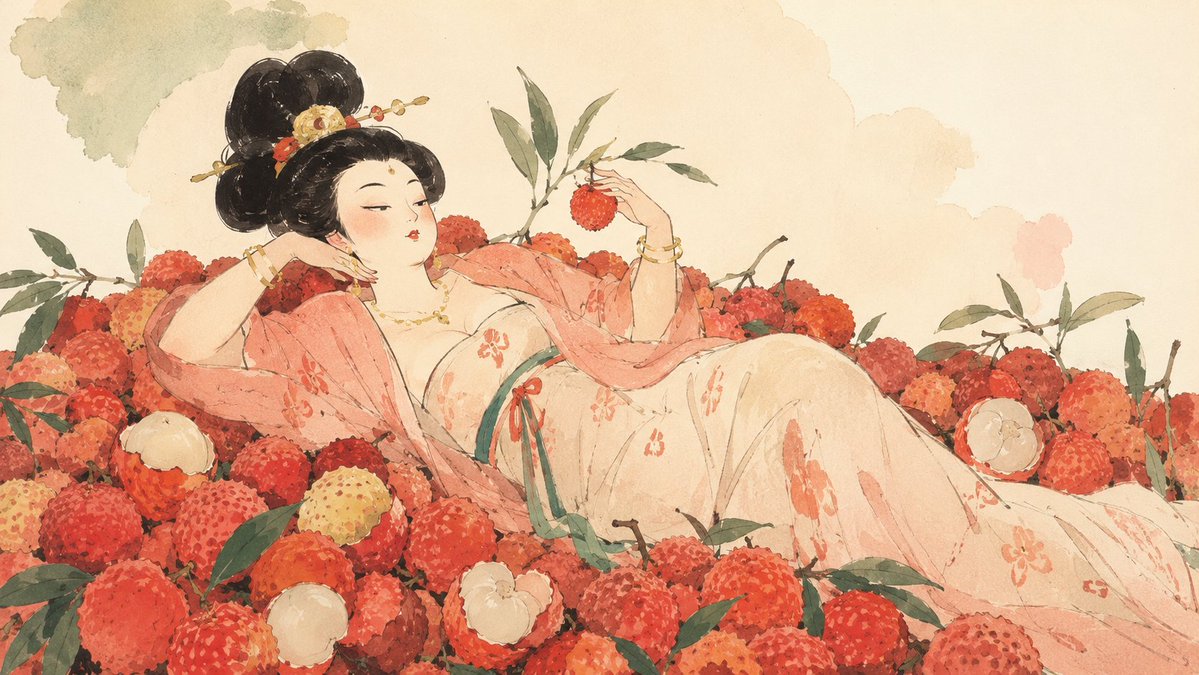 Tang-Adlige in Lychee-Aquarell (1/4)