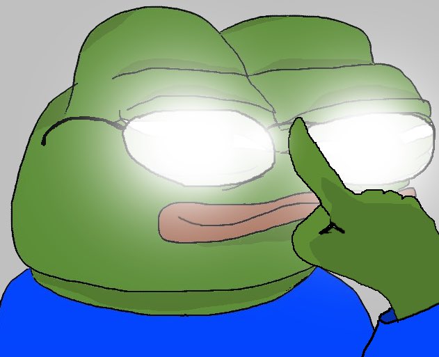 Leuchtende Brillen-Frosch-Meme