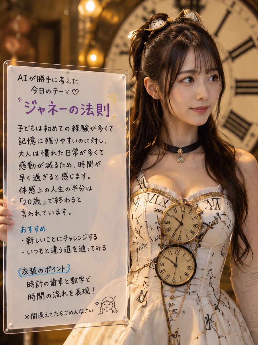 Fille Horloge Steampunk Panneau Japonais