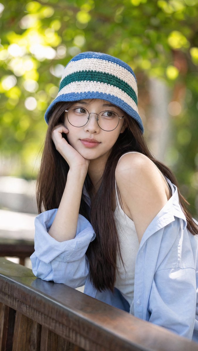 Portrait Bokeh d'une Femme d'Asie de l'Est