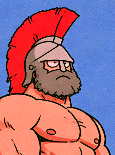 Busto Guerriero Spartano Cartone Animato