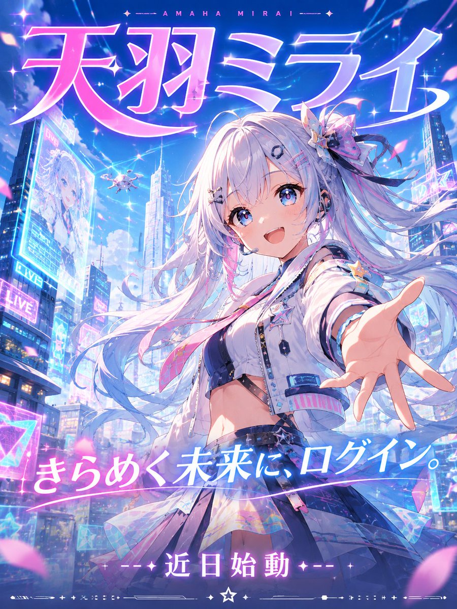 Futuristisches VTuber-Debüt-Poster