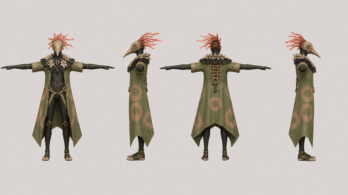 Vogel-Schamane Charakter-Turnaround