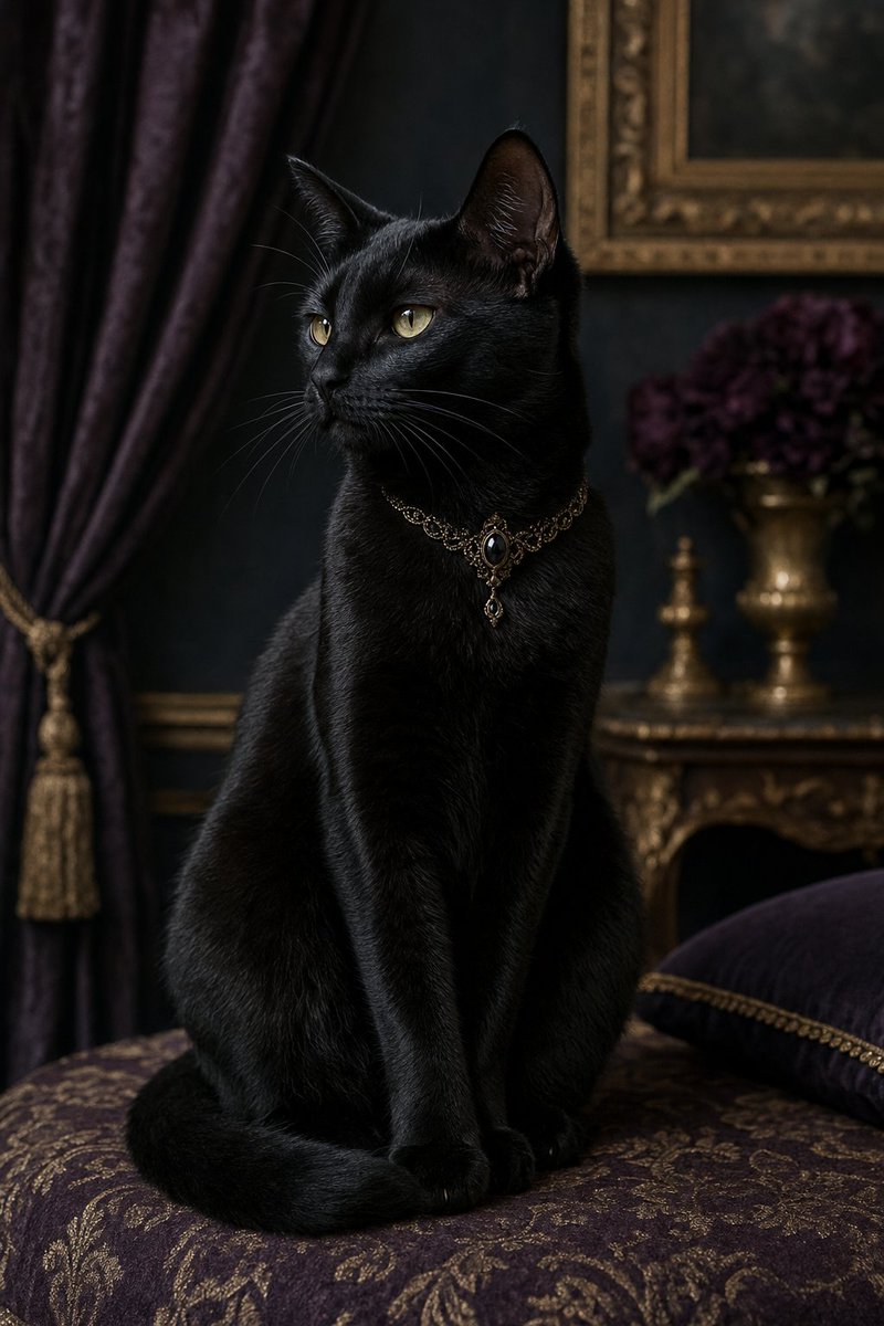 Potret Kucing Hitam Gotik