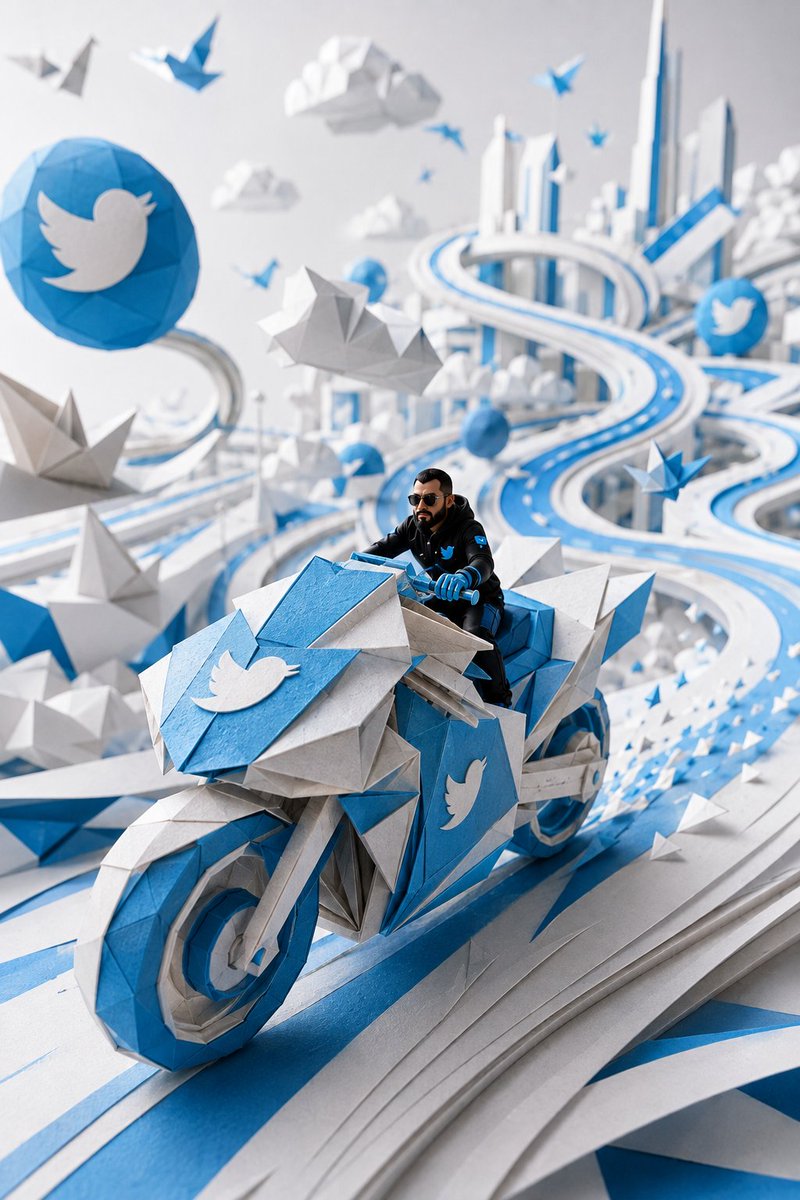 Twitter Kağıt Oyuncak Motosiklet Şehri