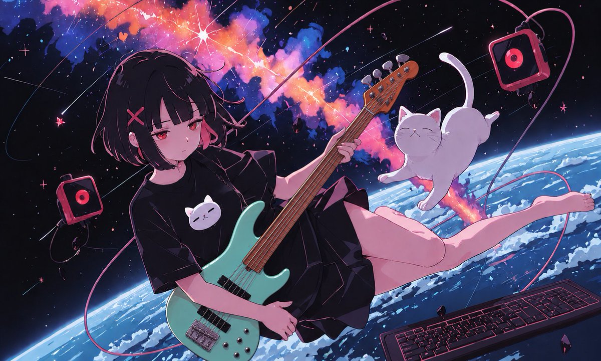 Anime Space Bassgitarre Cover Art