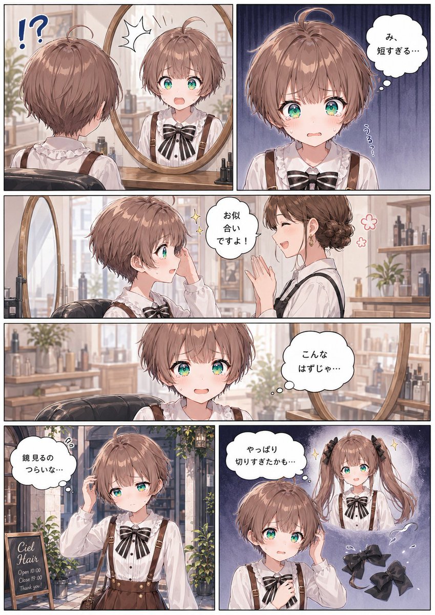 Página de Manga de Arrepentimiento de Corte de Pelo