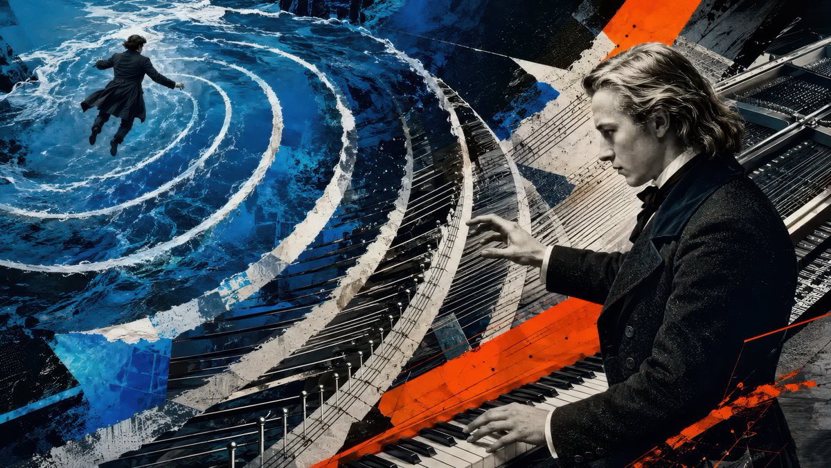 Schumann und Brahms Rhein Poster