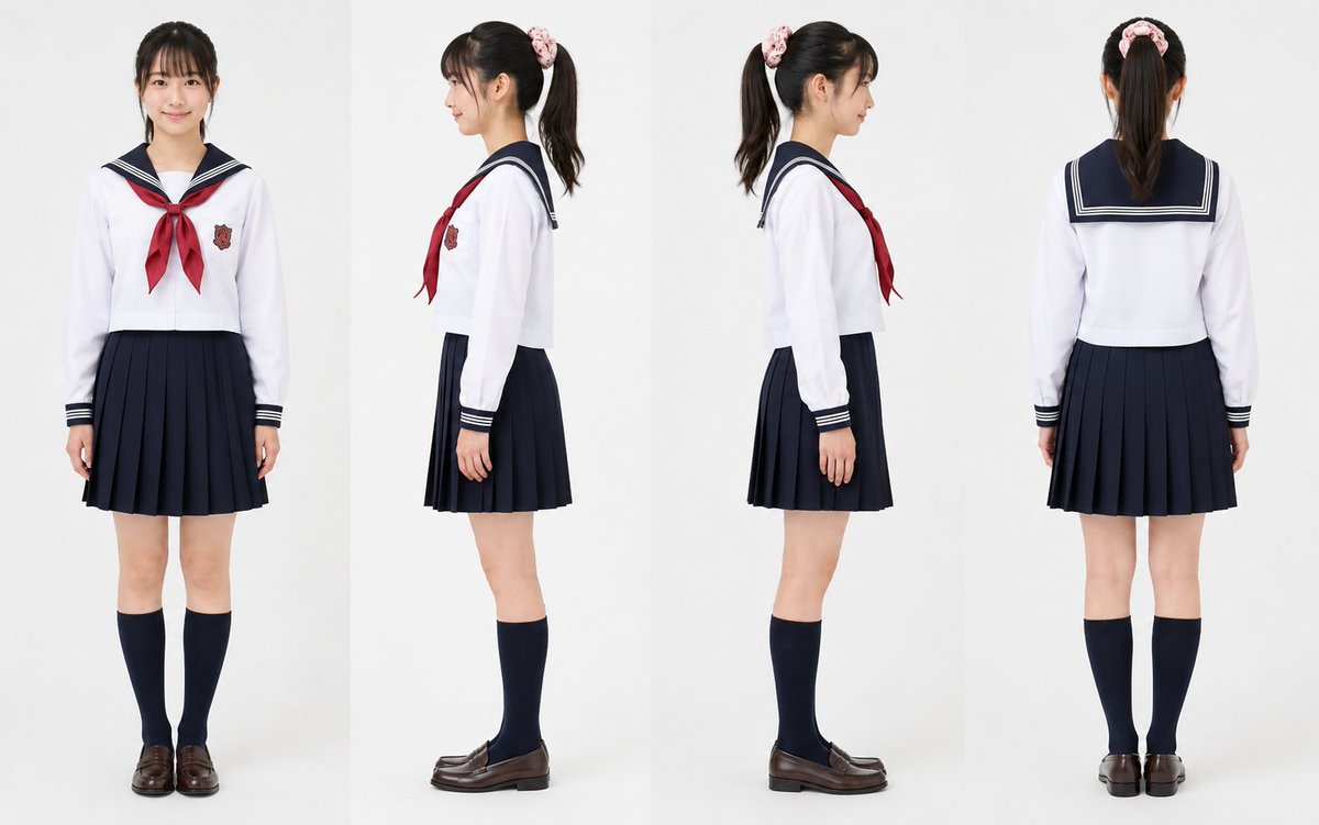 Realistic Schoolgirl Turnaround Sheet