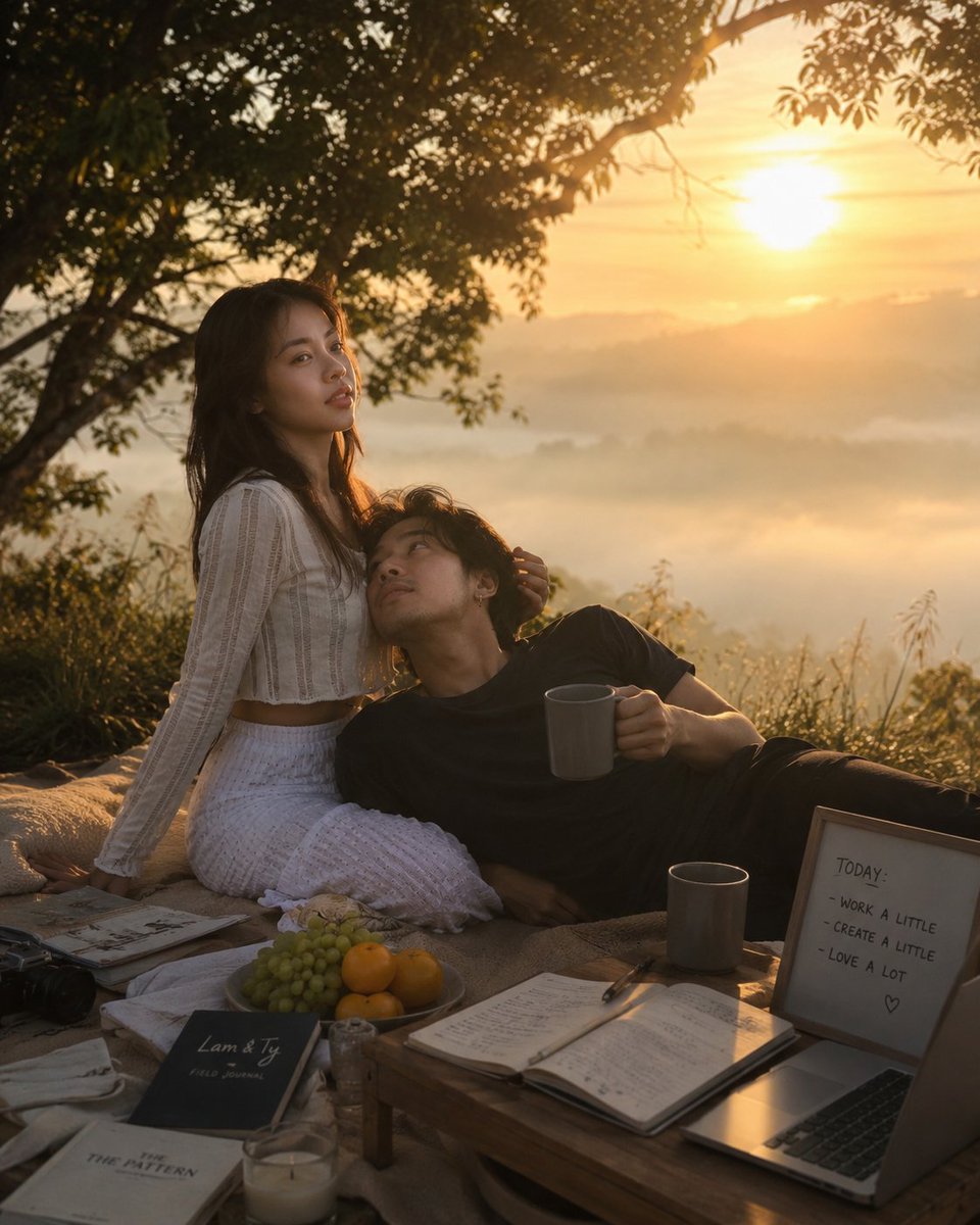 Golden Sunrise Couple Picnic (1/2)