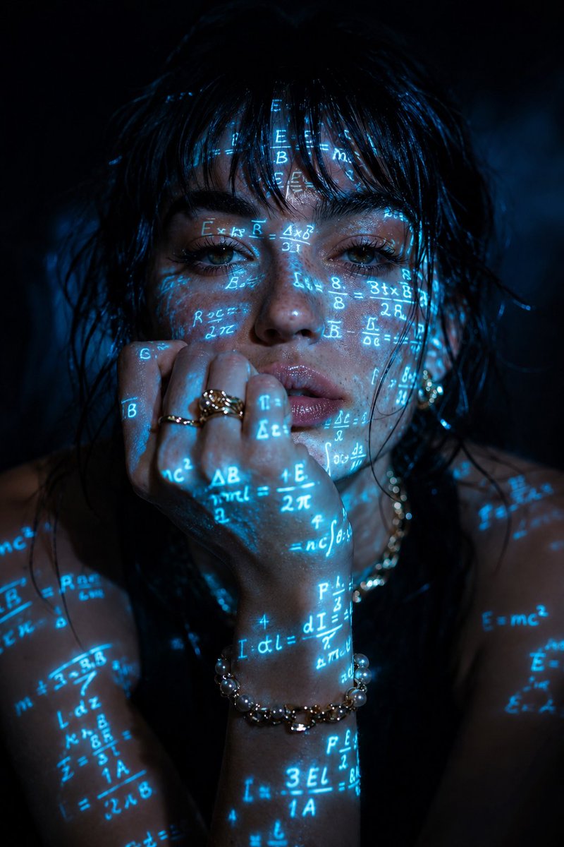 Cyberpunk-Glanz Mathematisches Porträt