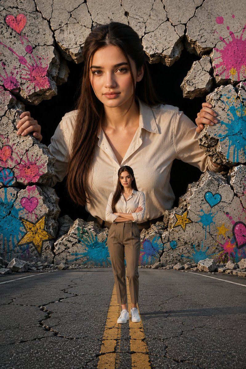 Giant Woman Breaking Through Wall (1/2)
